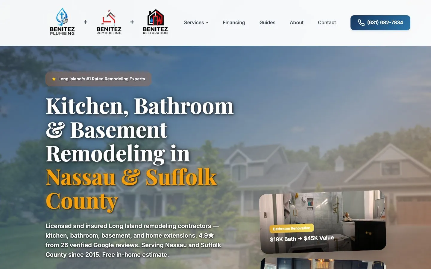 Benitez Remodeling website
